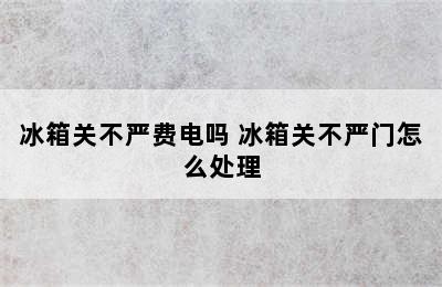 冰箱关不严费电吗 冰箱关不严门怎么处理